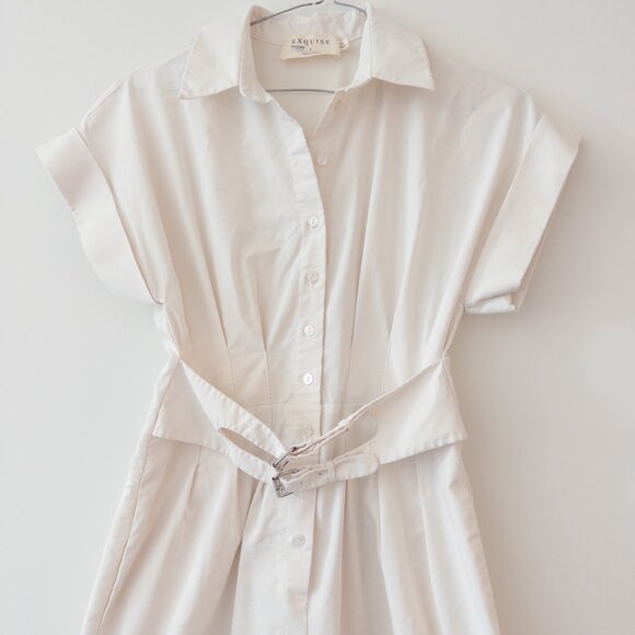 Exquise Belted Tobie Jumpsuit in White / Off White, Size Small - Picture 9 of 11